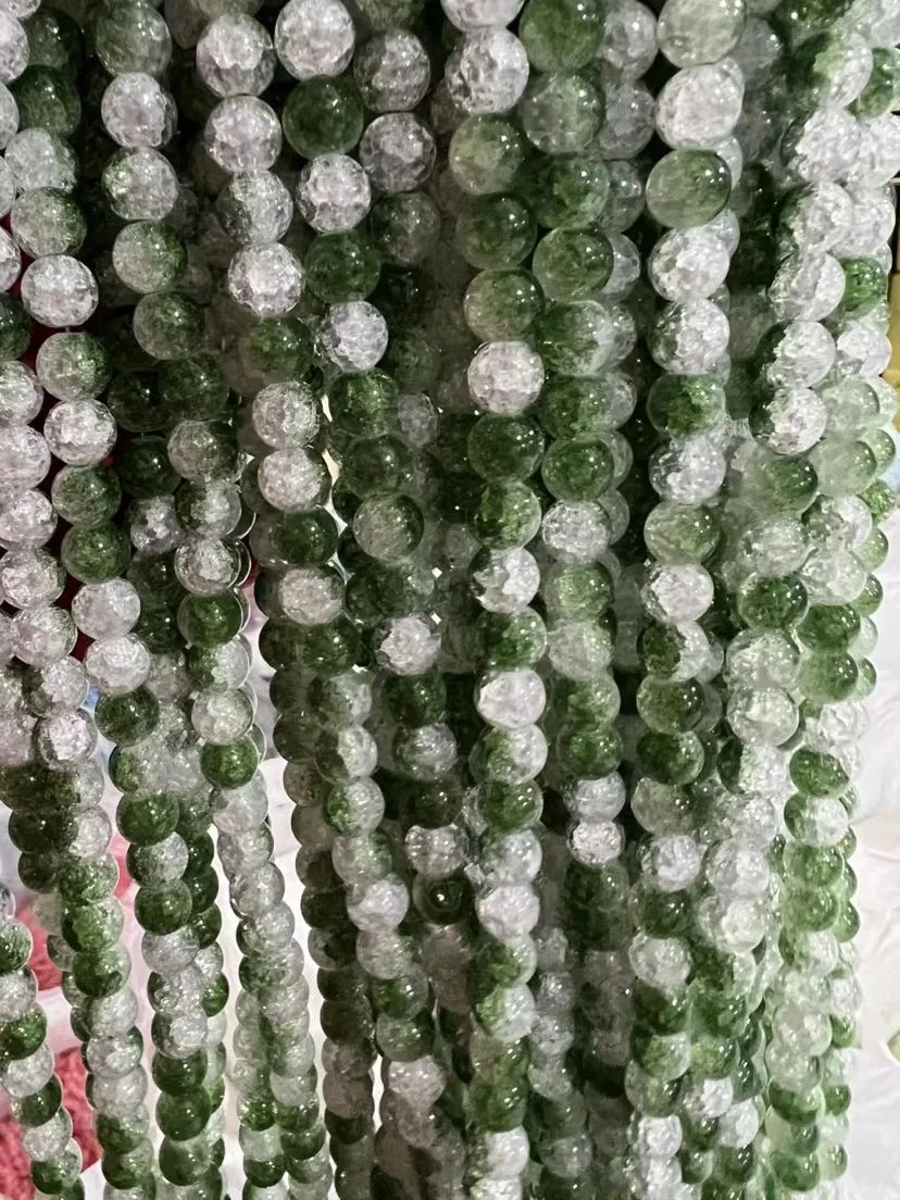 Бусины из цветного стекла с трещинами 8 мм для DIY-браслетов и ожерелий