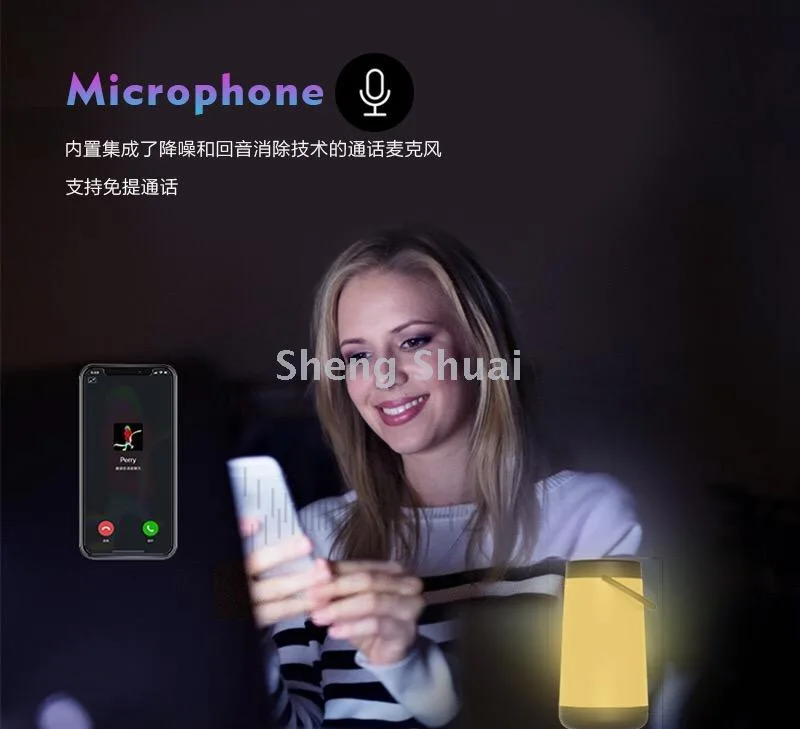 Портативная LED-колонка-светильник с Bluetooth и пульсирующей подсветкой
