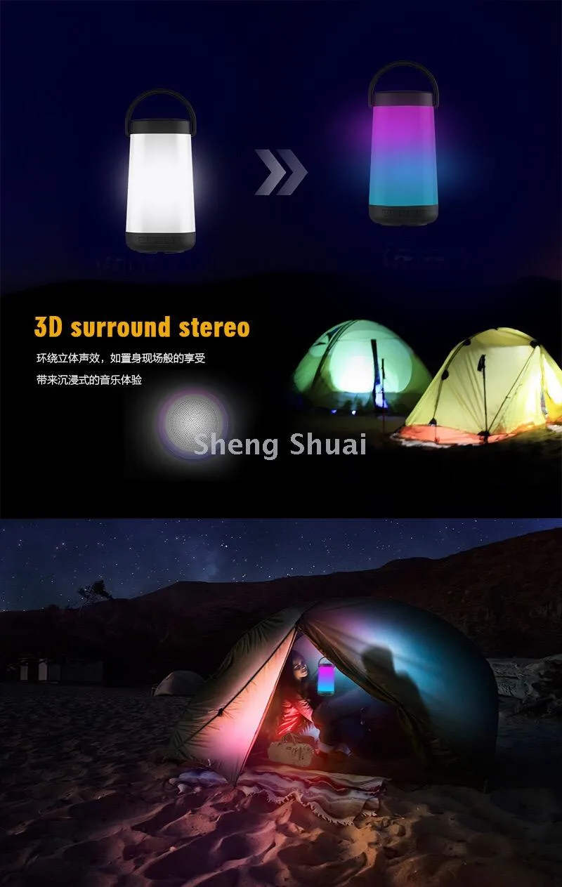 Портативная LED-колонка-светильник с Bluetooth и пульсирующей подсветкой