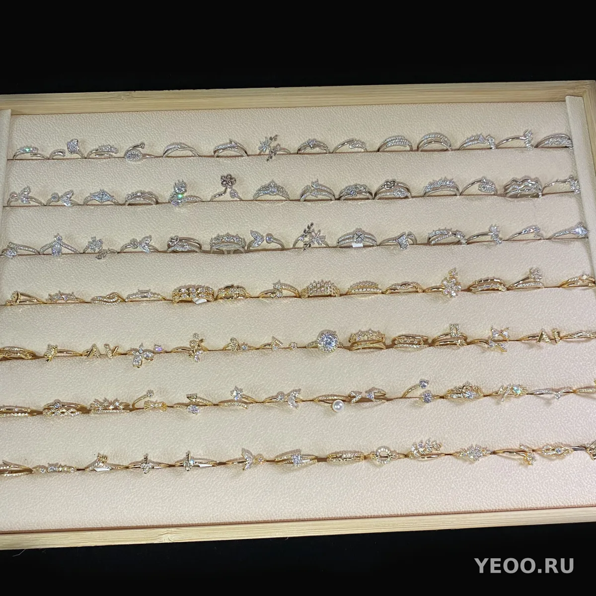 Кольцо женское 18K, частично открытое, с цирконием, регулируемое