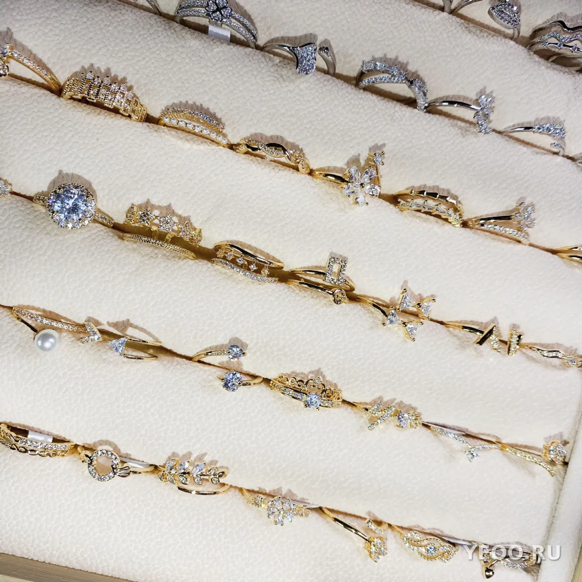 Кольцо женское 18K, частично открытое, с цирконием, регулируемое