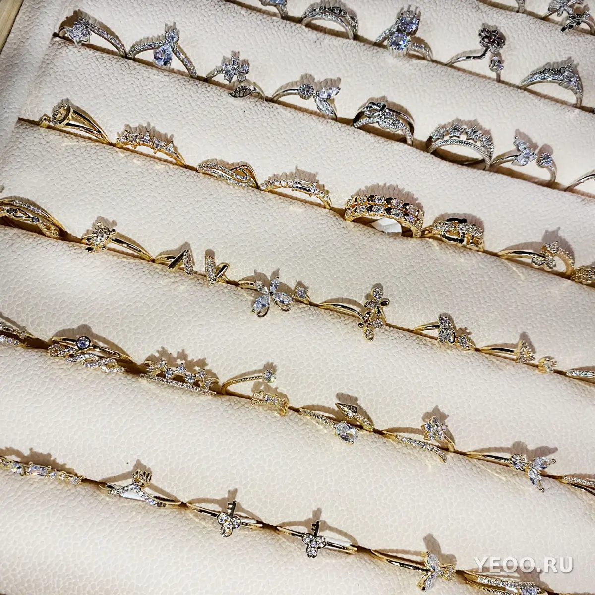 Кольцо женское 18K, частично открытое, с цирконием, регулируемое