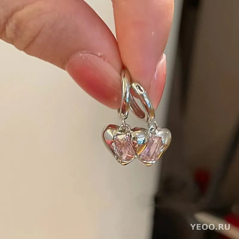 Сережки-подвески цветочные с кисточками на серебряной основе