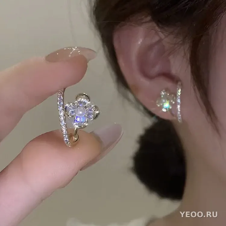 Сережки-гвоздики в стиле Шанель с жемчугом, легкий люкс, средневековый дизайн
