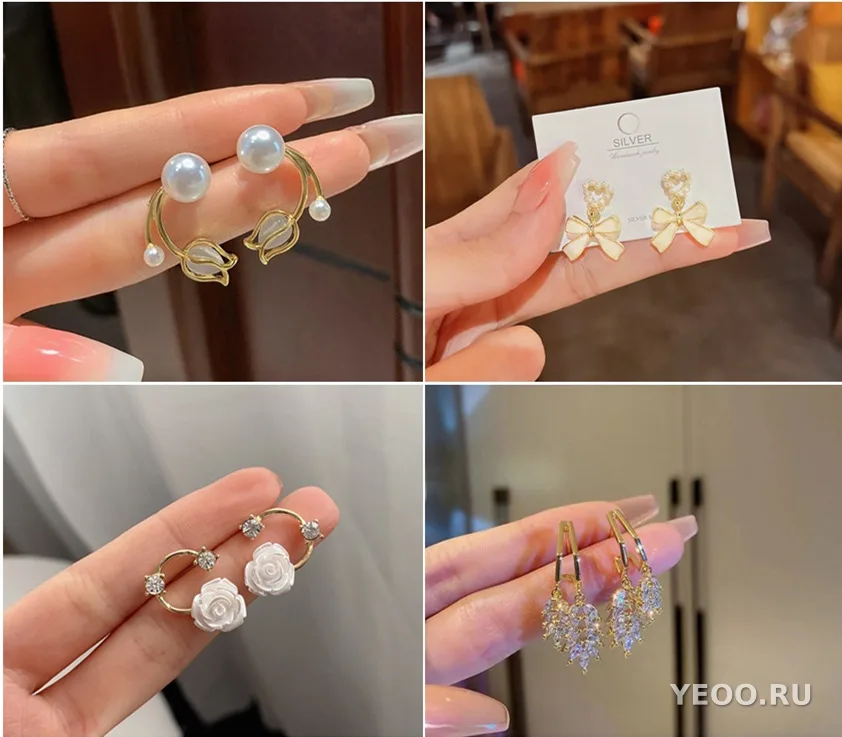 Длинные сережки-подвески с жемчугом в корейском стиле, универсальные