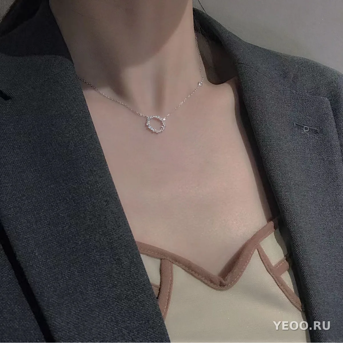 Серебряное ожерелье с имитацией жемчуга, цепочка-ключ, 41–50 см