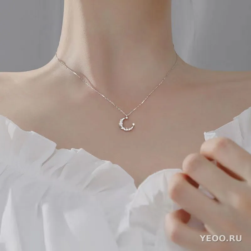 Серебряное ожерелье с имитацией жемчуга, цепочка-ключ, 41–50 см