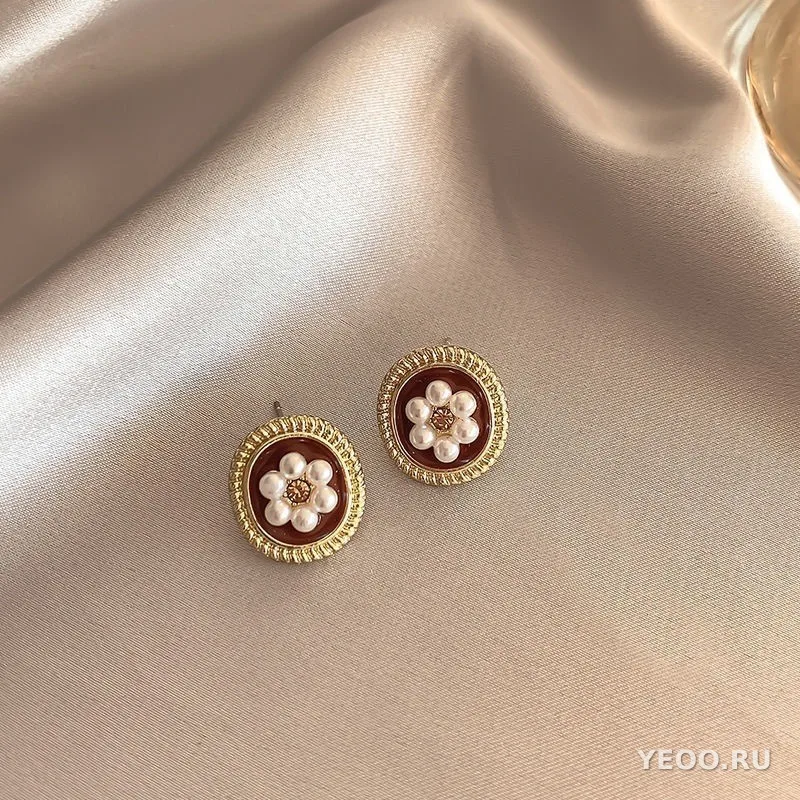 Серьги-гвоздики и подвески из серебра 925 пробы, женские, в гонконгском стиле
