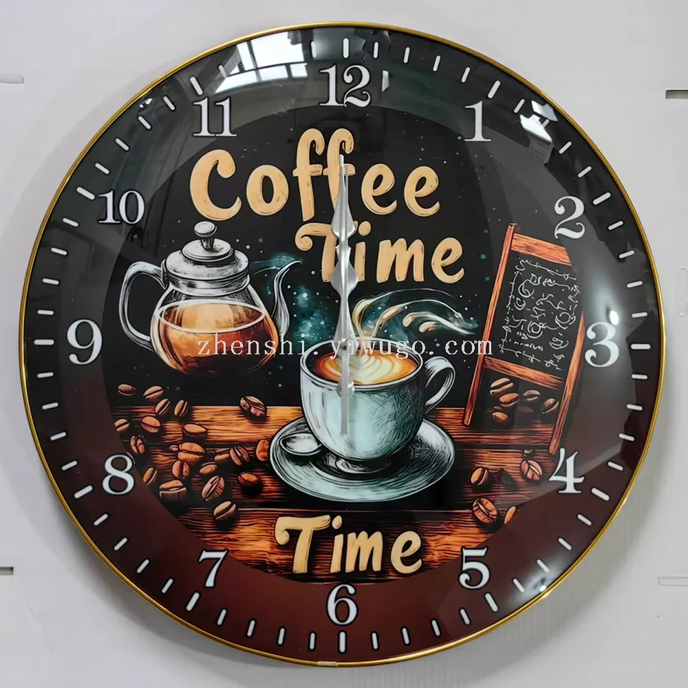 Декоративные настенные часы в ретро-стиле с изображением кофе, бесшумный механизм