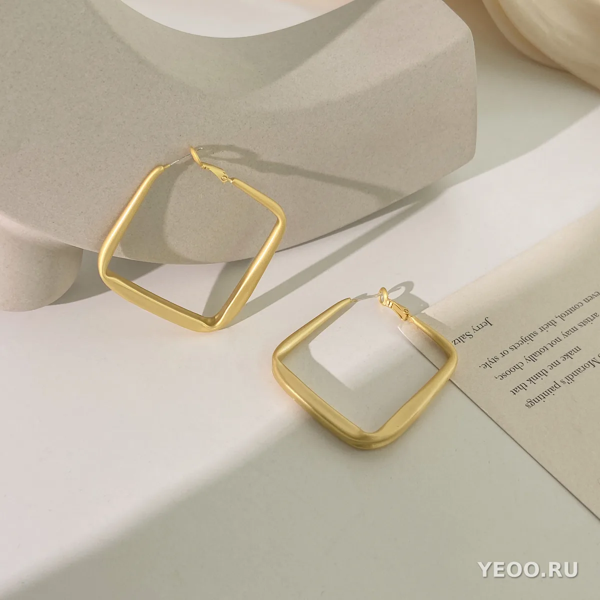 Серьги-кольца из сплава в европейско-американском стиле, геометрические, крупные
