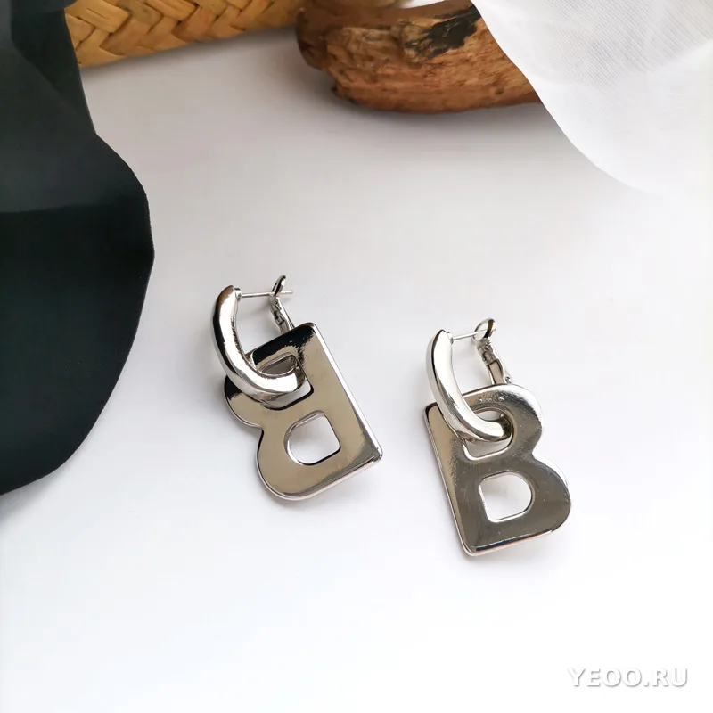Серьги-кольца из сплава в европейско-американском стиле, геометрические, крупные