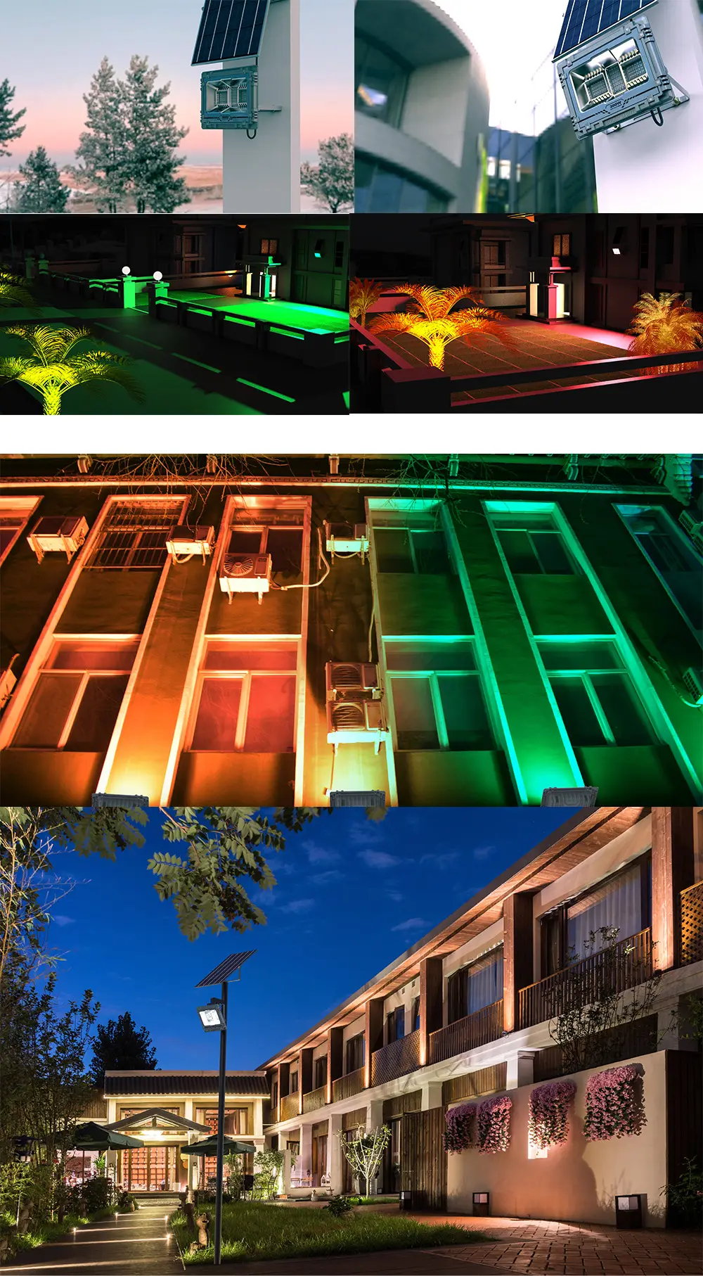 Портативный солнечный прожектор LED с RGB-подсветкой и Bluetooth