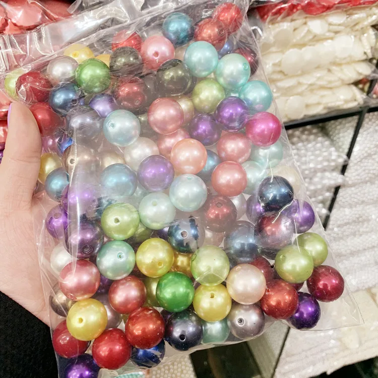 Крупные жемчужные бусины для DIY, цветные, в смешанных наборах, полуфабрикат