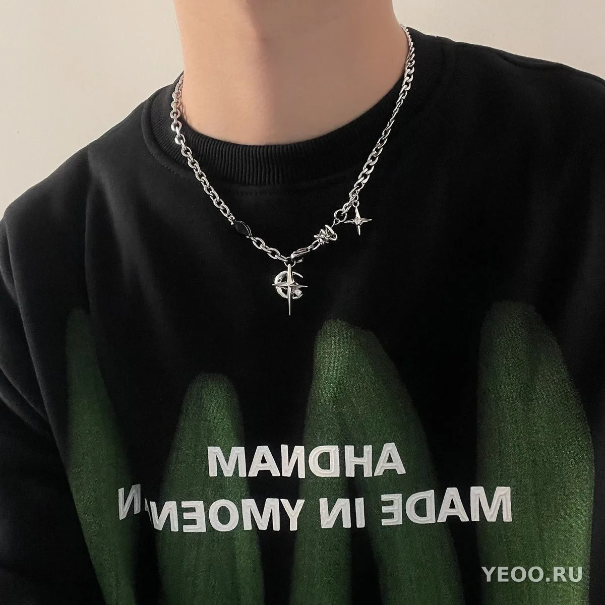 Ожерелье-свитерная цепочка из титановой стали, мужское и женское, 50–60 см
