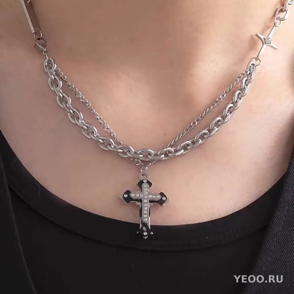 Ожерелье-свитерная цепочка из титановой стали, мужское и женское, 50–60 см