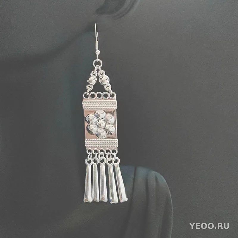 Этнические длинные серьги-кисточки в новокитайском стиле, бохо, ретро