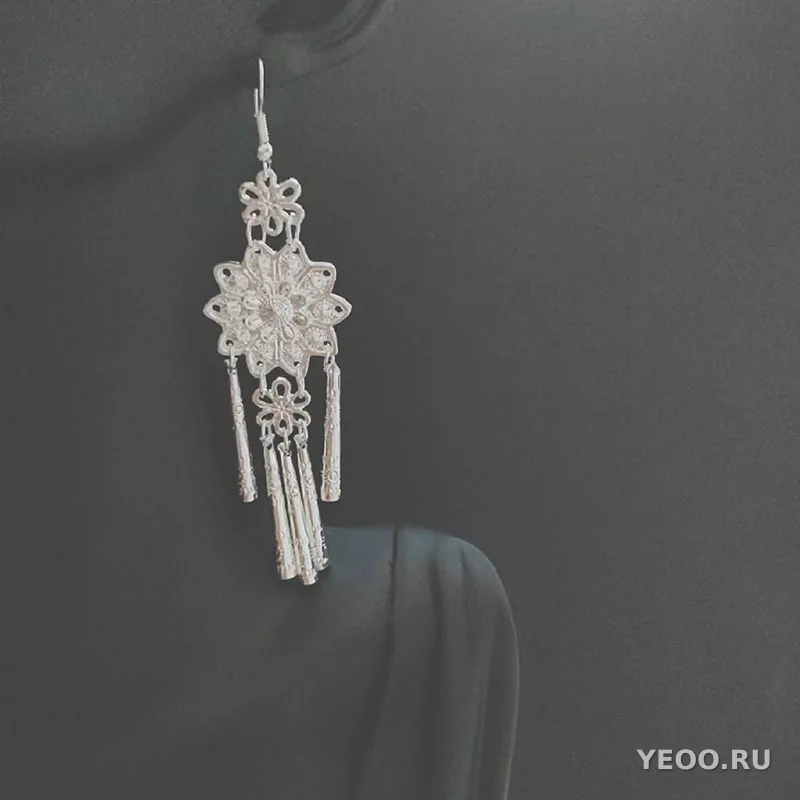 Этнические длинные серьги-кисточки в новокитайском стиле, бохо, ретро