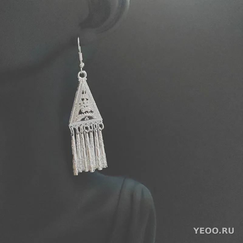 Этнические длинные серьги-кисточки в новокитайском стиле, бохо, ретро