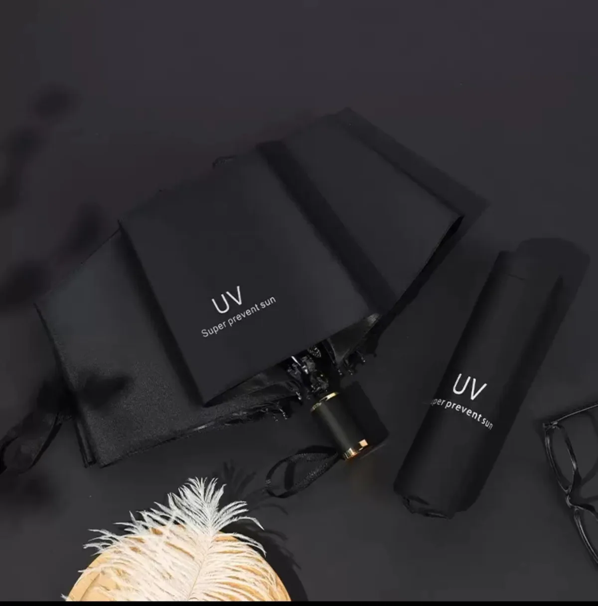 Зонт складной трёхсекционный с UV-покрытием, защита от дождя и солнца
