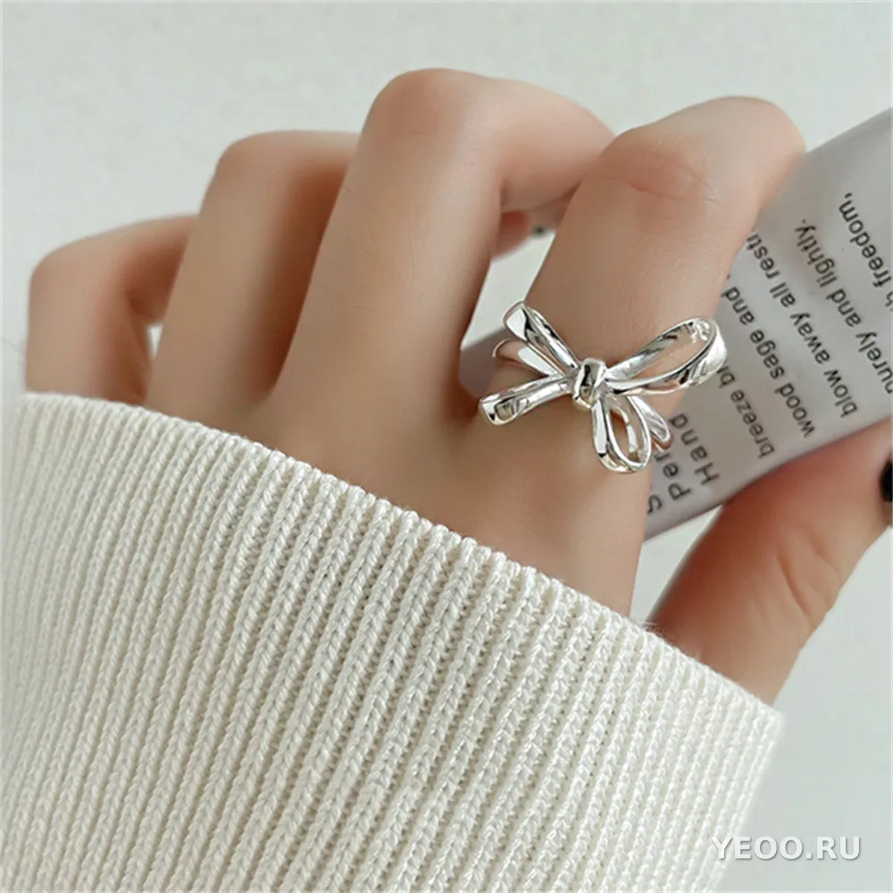 Серебряное кольцо 925 пробы, простой дизайн, без покрытия