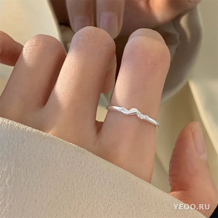 Серебряное кольцо 925 пробы, простой дизайн, без покрытия