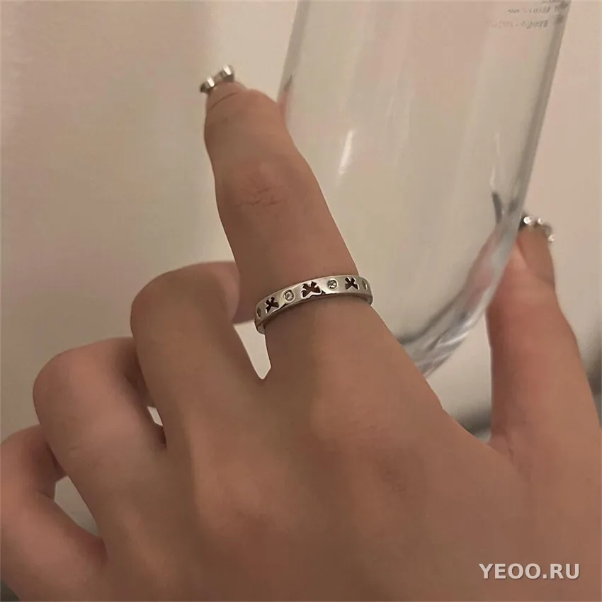Серебряное кольцо 925 пробы, простой дизайн, без покрытия
