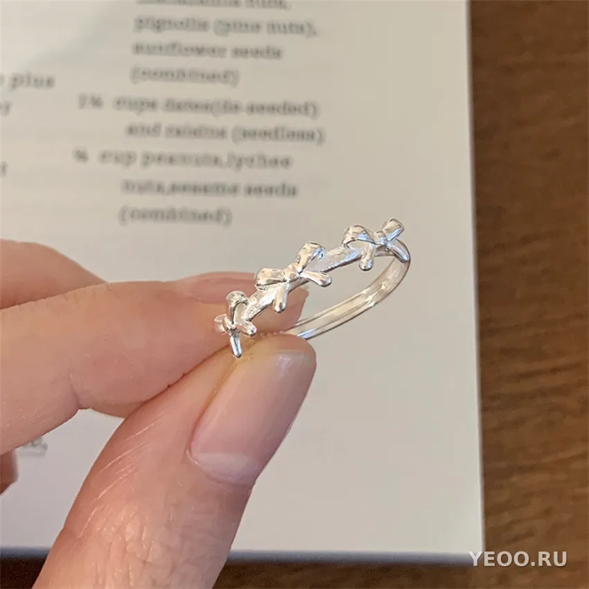 Серебряное кольцо 925 пробы, простой дизайн, без покрытия
