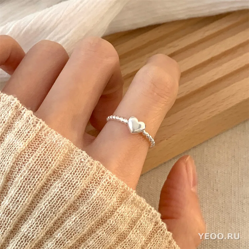 Серебряное кольцо 925 пробы, простой дизайн, без покрытия