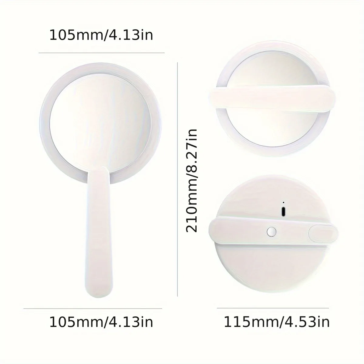 Складное косметическое зеркало с LED-подсветкой и увеличением, настольное