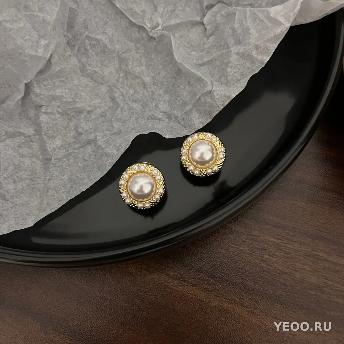 Серьги-клипсы без прокола с жемчугом, французский стиль, для женщин