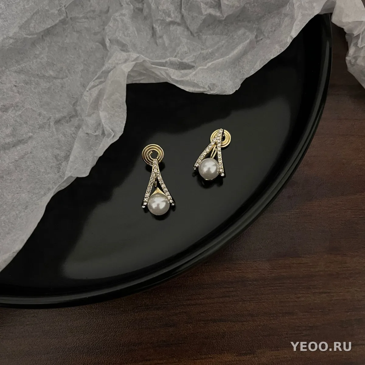 Серьги-клипсы без прокола с жемчугом, французский стиль, для женщин