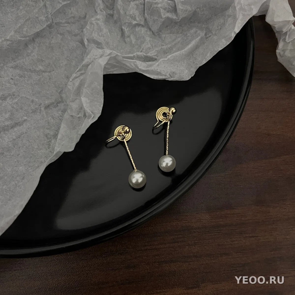 Серьги-клипсы без прокола с жемчугом, французский стиль, для женщин