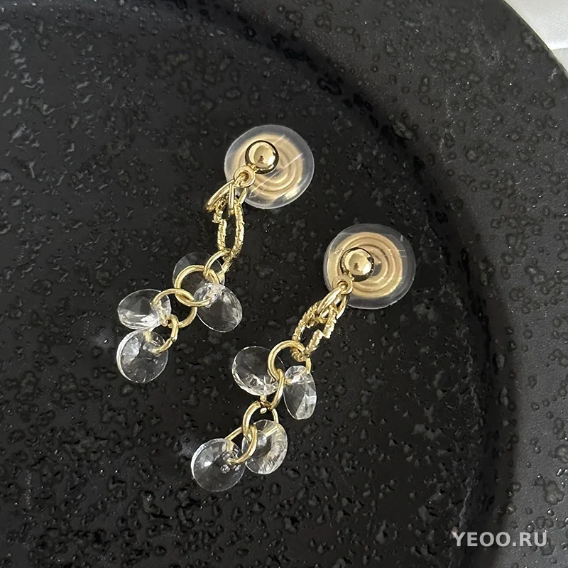 Серьги-клипсы в гонконгском стиле с жемчугом и цветочным бантом