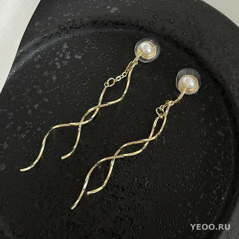Серьги-клипсы в гонконгском стиле с жемчугом и цветочным бантом