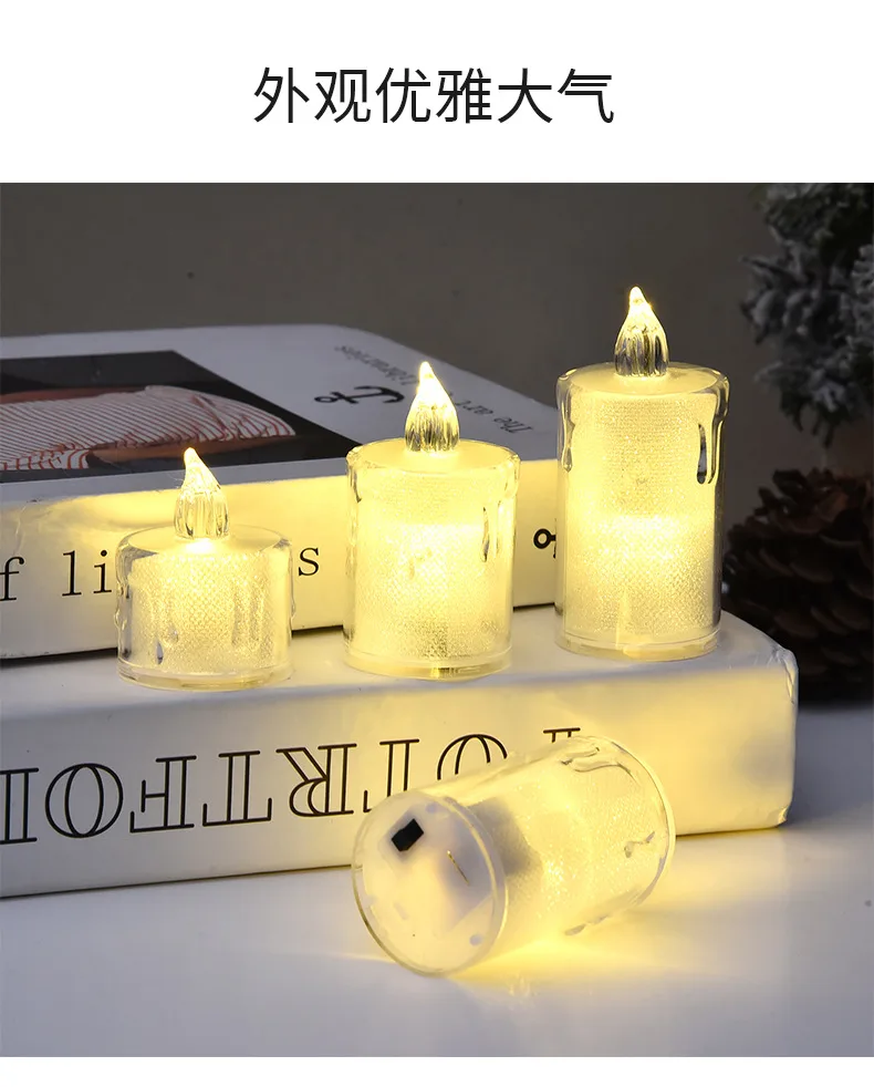 LED-свеча на акриловой основе с кнопочным управлением для декора и атмосферы