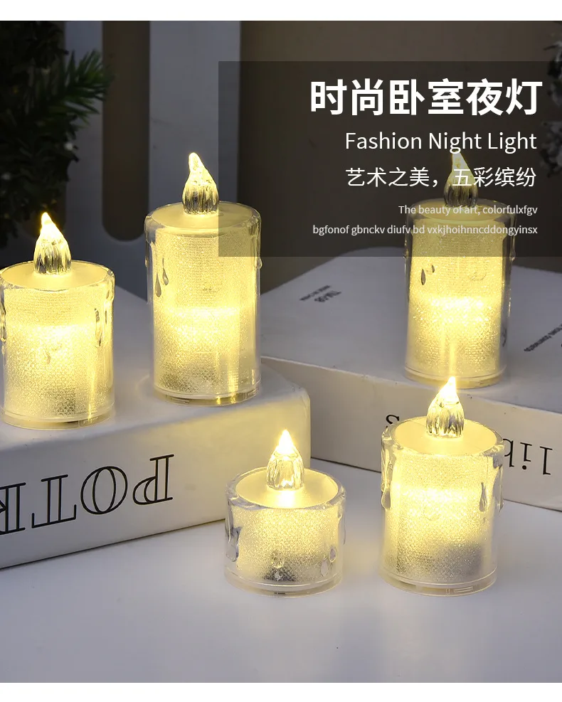 LED-свеча на акриловой основе с кнопочным управлением для декора и атмосферы