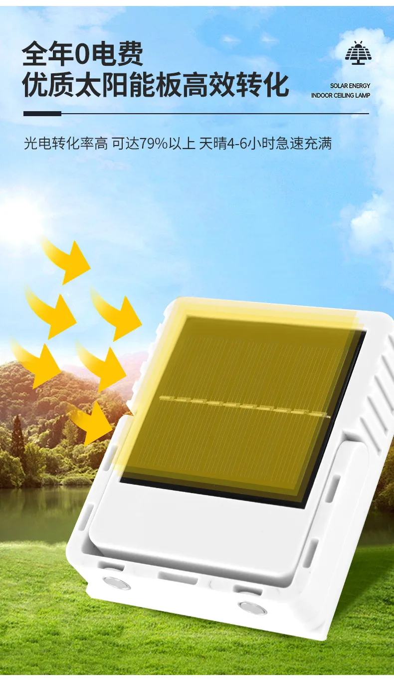 Солнечный прожектор LED с магнитным креплением, аккумуляторный, IP66