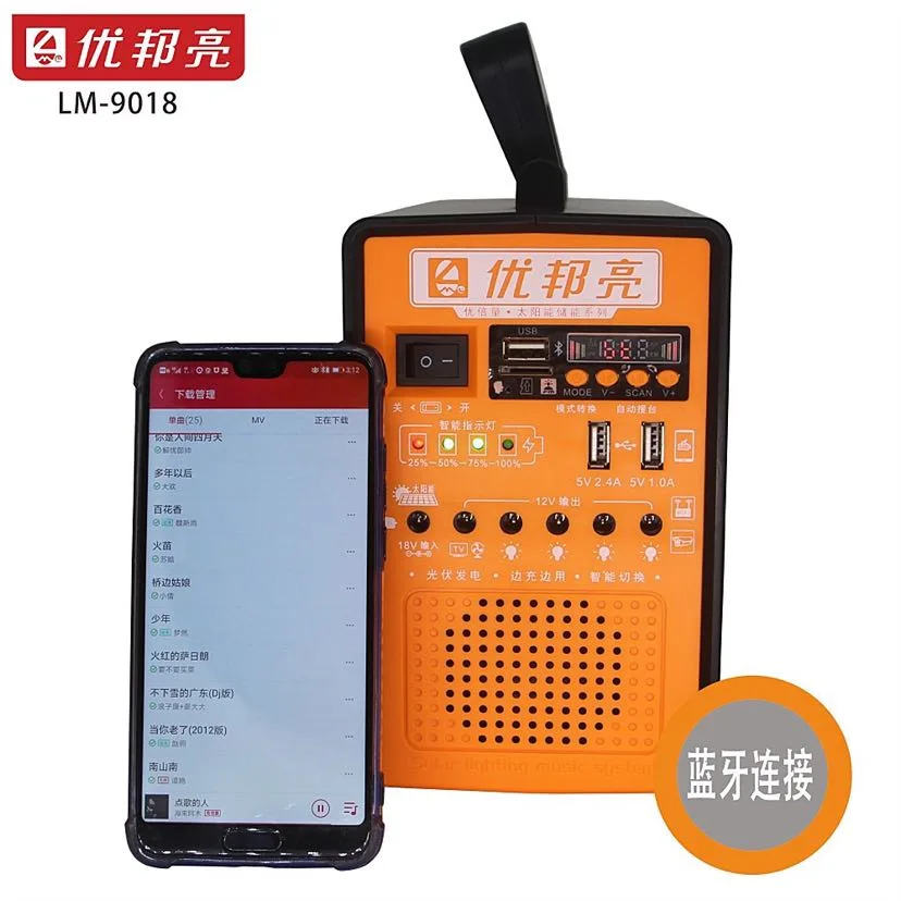 Многофункциональный солнечный светильник с Bluetooth-музыкой и накопителем энергии