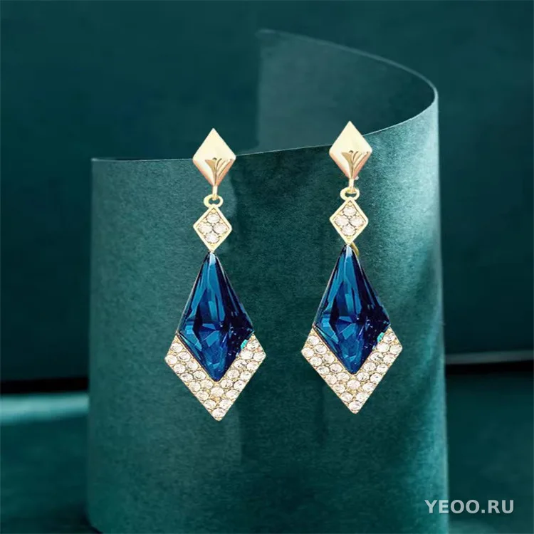 Серьги-гвоздики и подвески из серебра 925 пробы с кристаллами, длинные с кисточками, универсальные