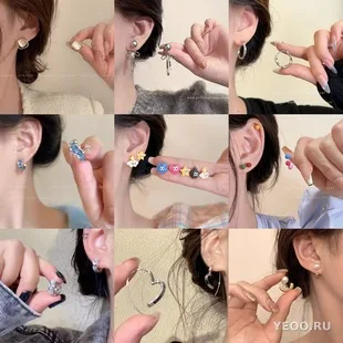 Серьги-гвоздики из серебра 925 пробы с жемчугом и цирконием, с кисточками