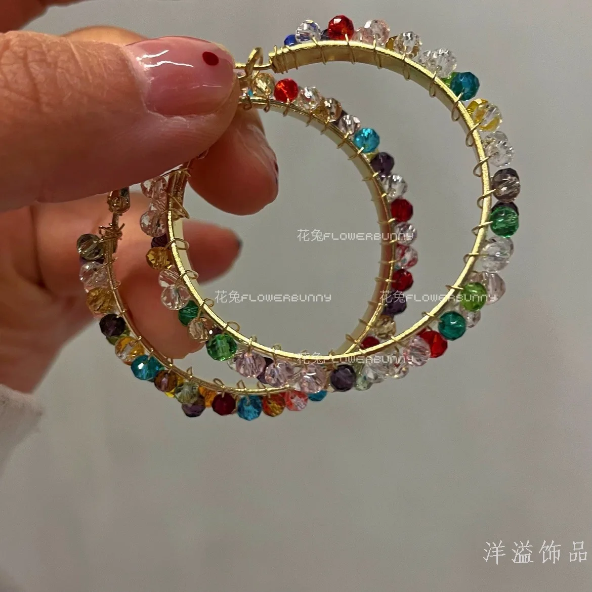 Серьги-кольца из сплава с кристаллами, модные, крупные, минималистичные, в европейском стиле