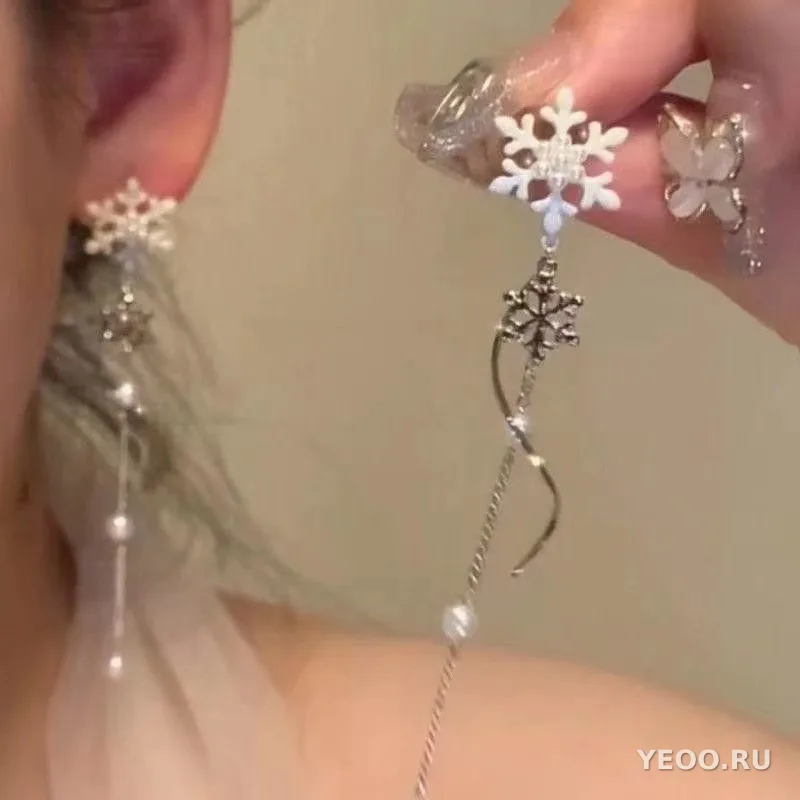 Длинные серьги-кисточки с бабочкой и чёрным сердцем, асимметричные