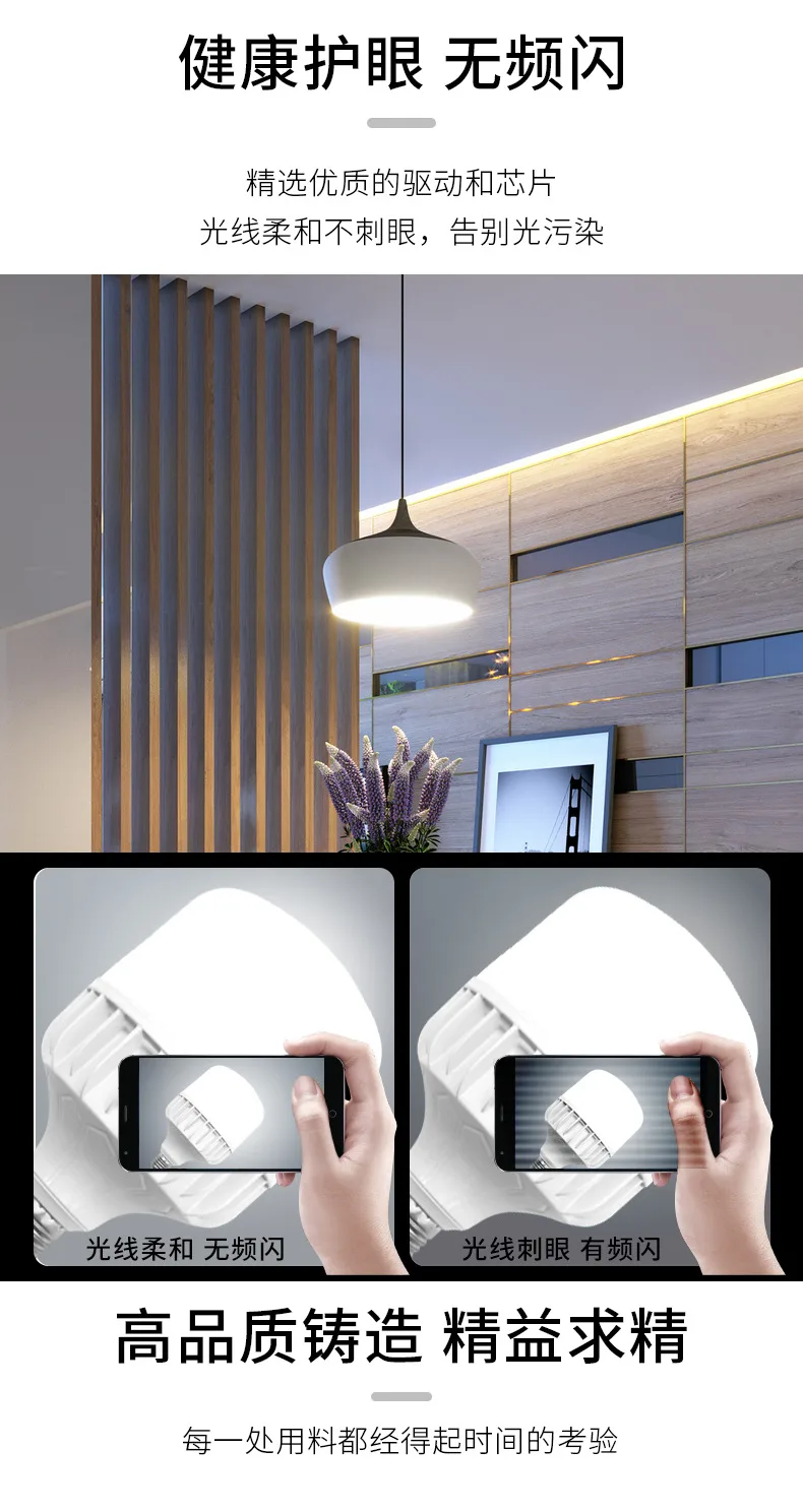 LED-лампа-шар из литого алюминия, 20–80 Вт, для промышленного освещения
