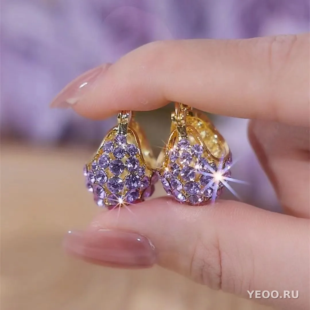 Серьги-подвески с полным покрытием кристаллов, длинные, с эффектом стройности лица