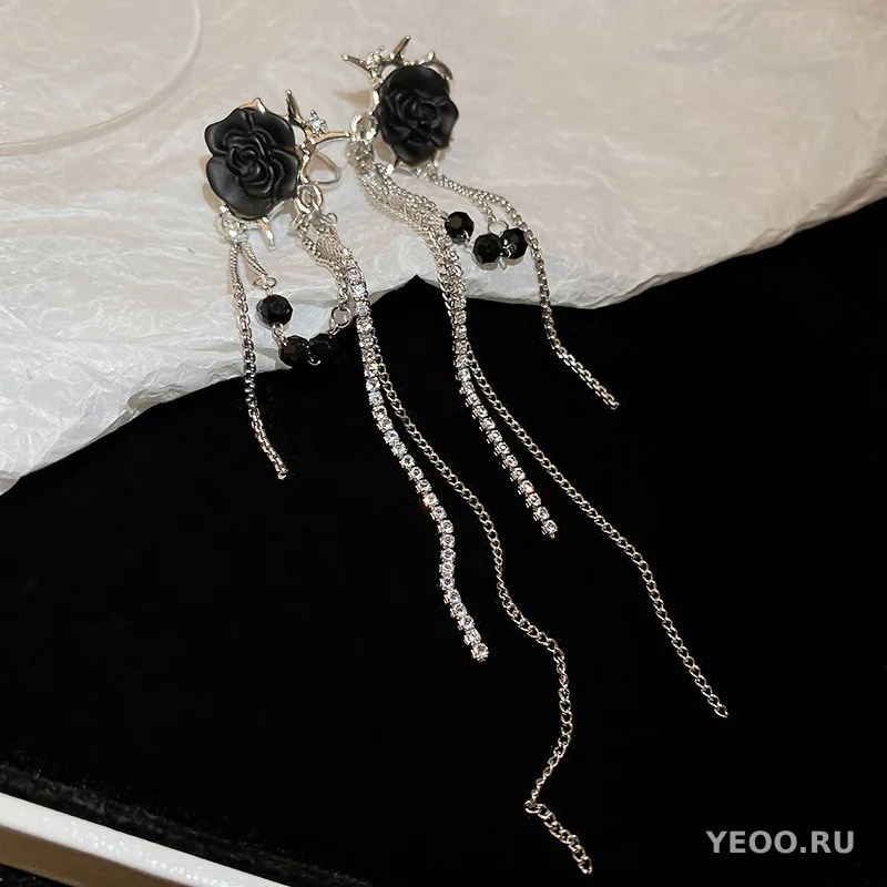 Серьги-клипсы со звёздами и луной со стразами, серебристые, без прокола