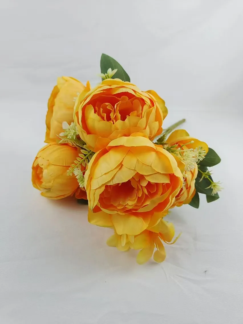 Искусственные розы из ткани, 7 головок, для декора и DIY