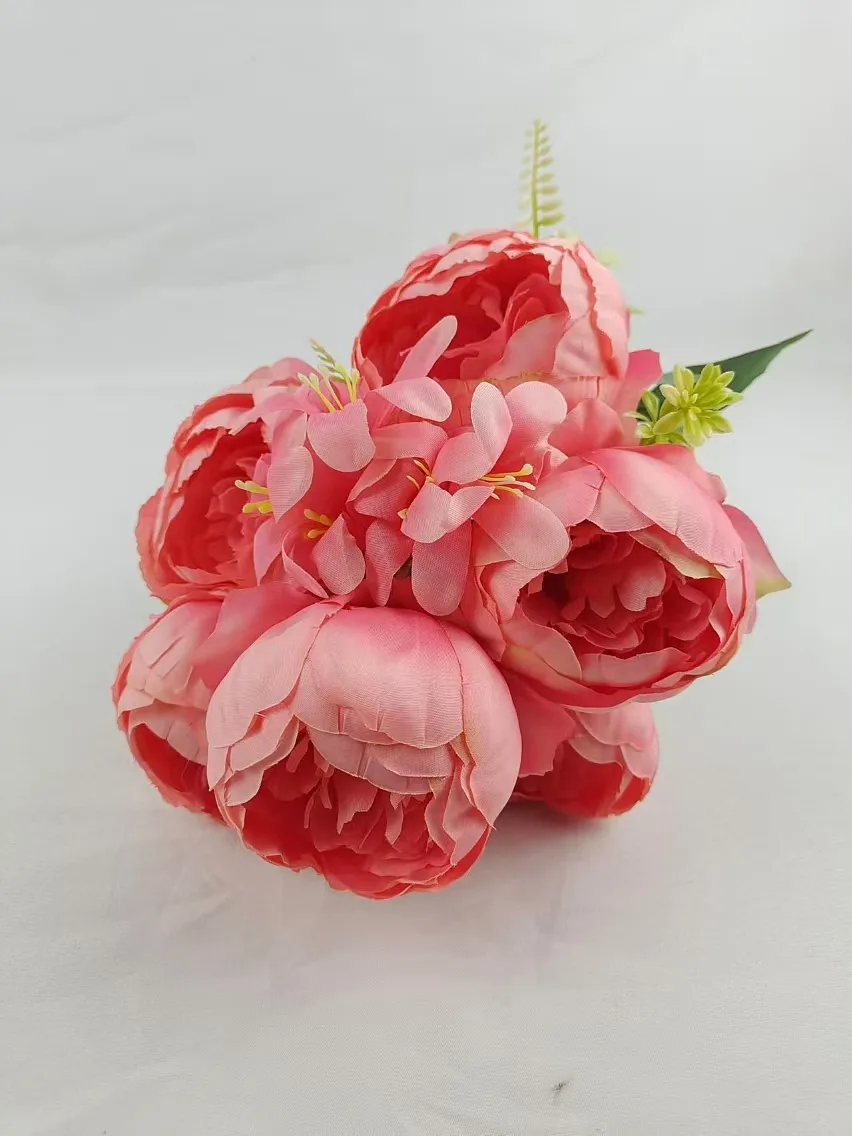 Искусственные розы из ткани, 7 головок, для декора и DIY