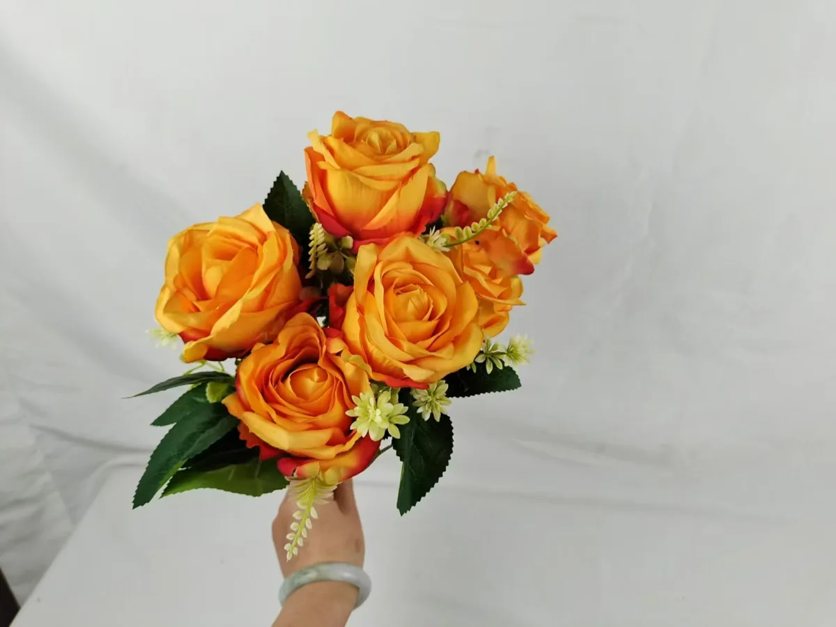 Искусственные розы, букет из 7 цветов, для декора и DIY
