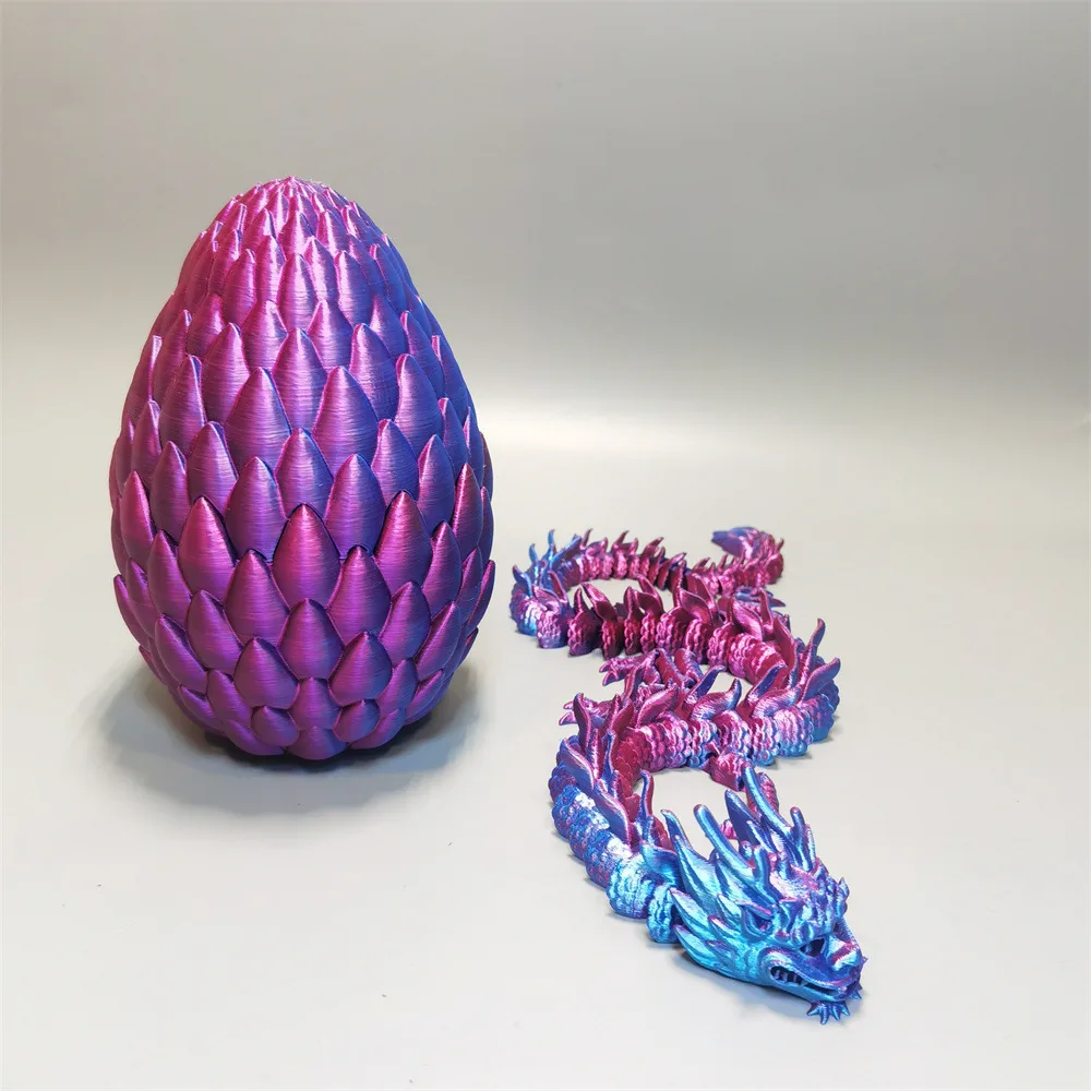 3D-печать: фигурка дракона из PLA-пластика, декоративное яйцо