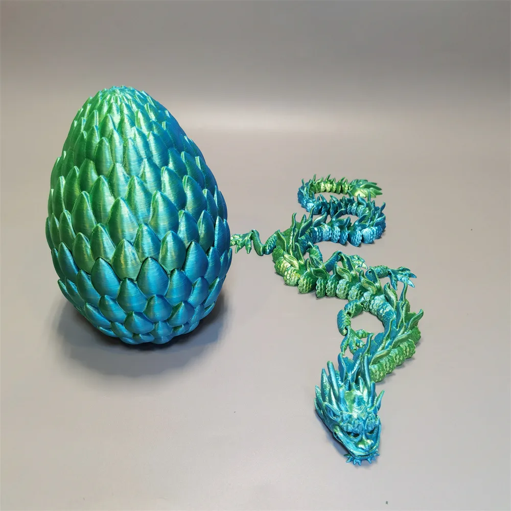 3D-печать: фигурка дракона из PLA-пластика, декоративное яйцо